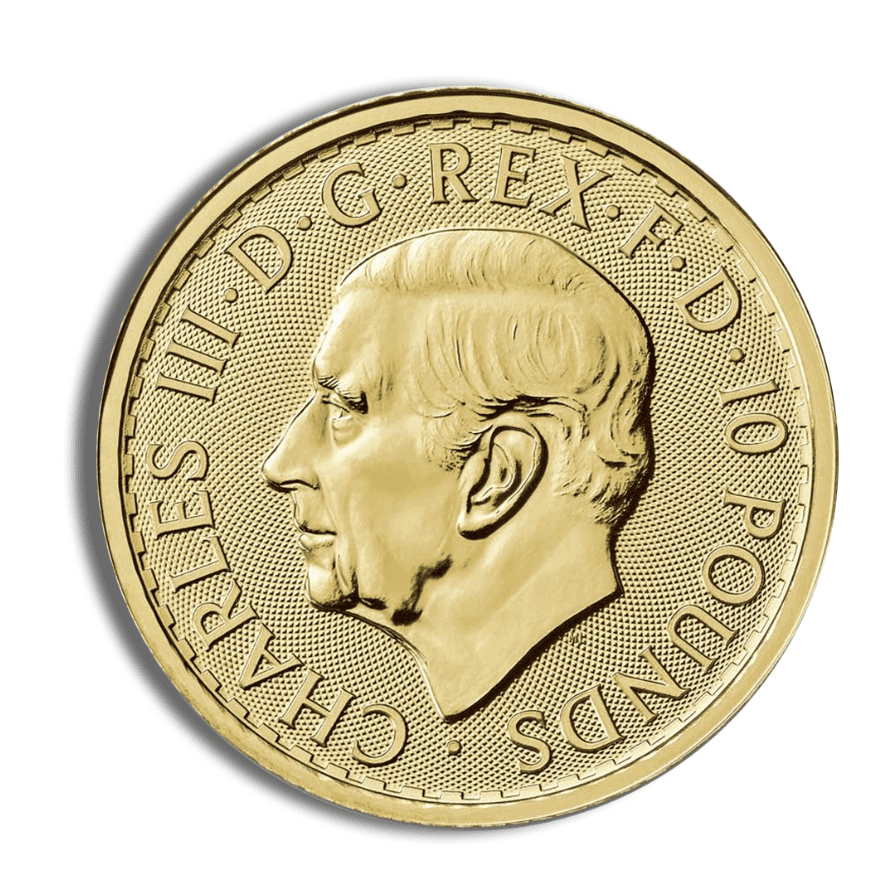 2025 British Gold Britannia coin – 1/10 oz gold, The Royal Mint, King Charles effigy